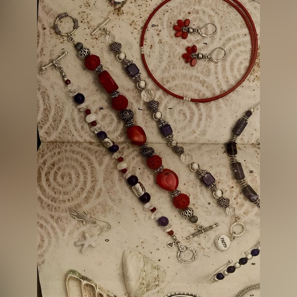 Silpada Rare Sterling Silver Sodalite Crystal FAITH Charm Toggle Clasp Bracelet - Picture 14 of 14